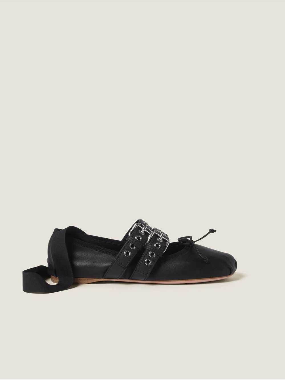 NWT Miu Miu Women’s Buckled Ankle Tie Ballet Flats sz35.5 - Picture 2 of 9